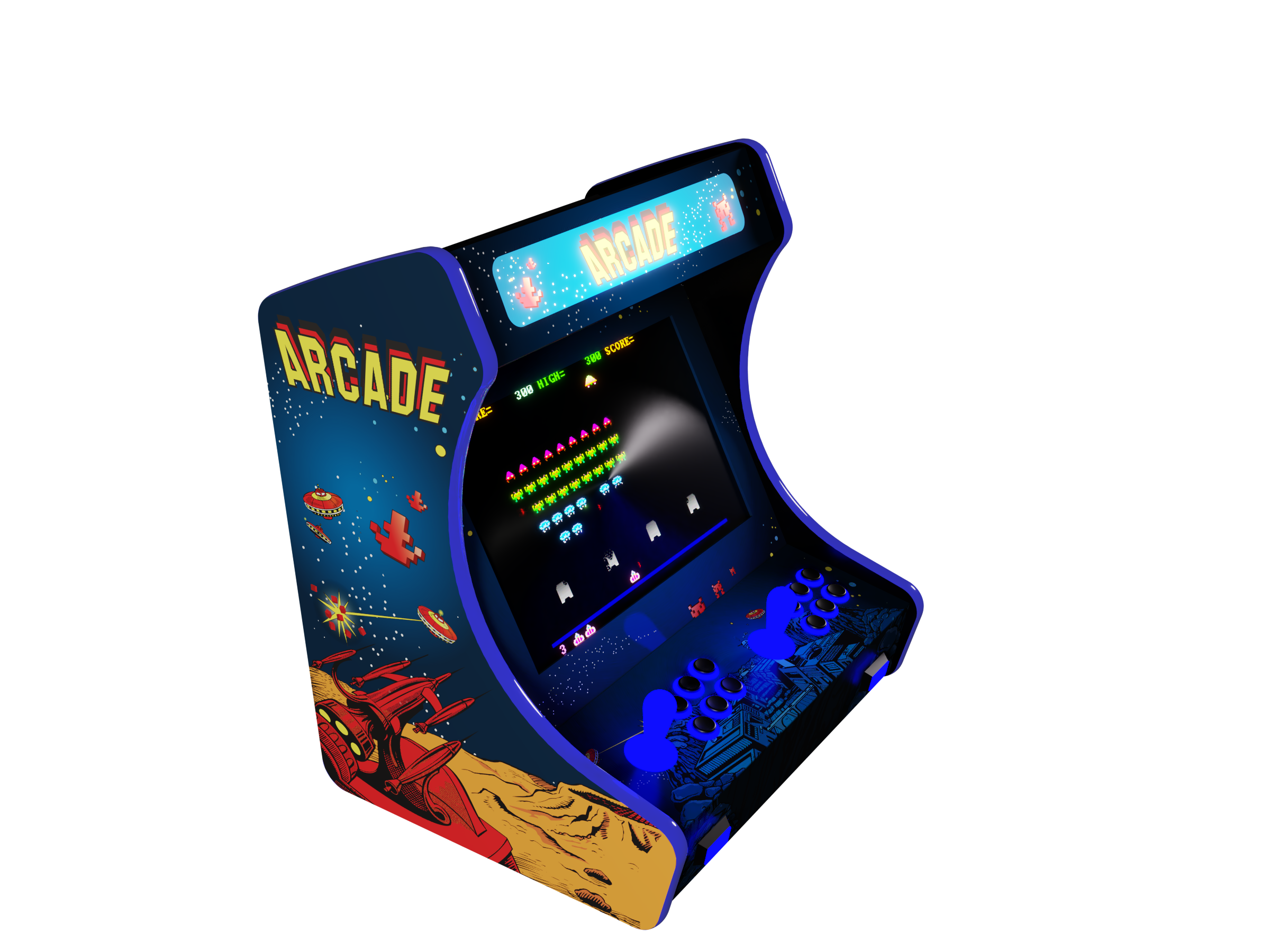 Arcade Invaders Blue B19J T
