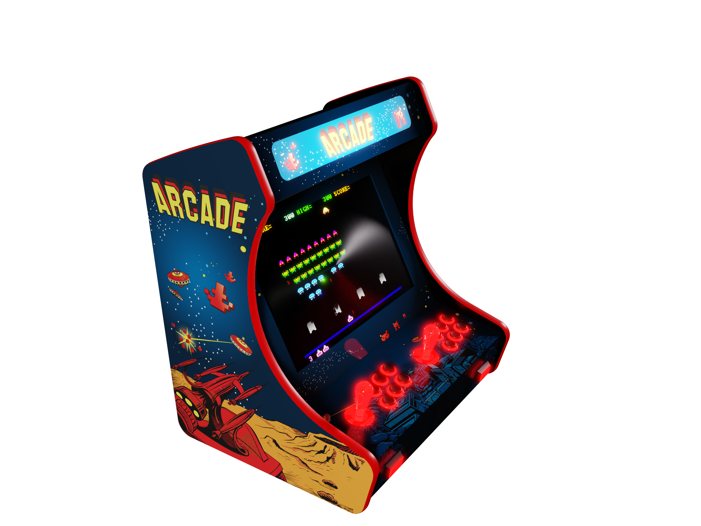 Arcade Invaders Red B19J T